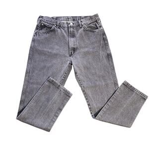 VTG Wrangler Black Denim Straight Legged Jeans Regular Fit  36x32 Faded Grunge